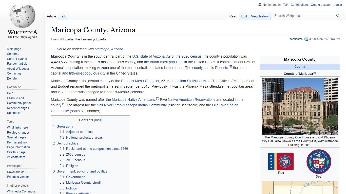 Maricopa County, Arizona - Wikipedia